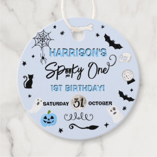 Spooky One! Boys Halloween 1 Birthday Party Gåvor Etiketter