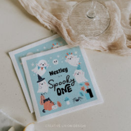 Spooky One Cute Ghost Boy 1st Birthday Party Pappersservett