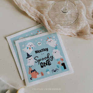 Spooky One Cute Ghost Boy 1st Birthday Party Pappersservett