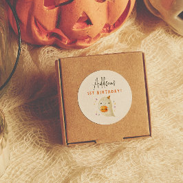 Spooky One Cute Halloween 1:a födelsedagsfavoriten Runt Klistermärke
