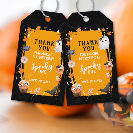 Spooky One Cute Halloween Birthday Thank You Presentetikett