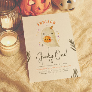 Spooky One Cute Halloween Gender Neutral Birthday Inbjudningar