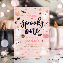 Spooky One Cute Halloween Ghost 1:a födelsedagen P