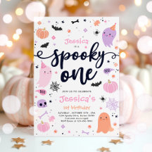 Spooky One Cute Halloween Ghost 1:a födelsedagen P