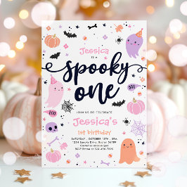 Spooky One Cute Halloween Ghost 1:a födelsedagen P Inbjudningar