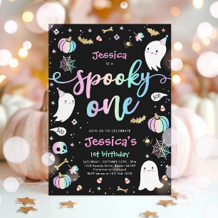 Spooky One Cute Halloween Ghost 1:a födelsedagen P Inbjudningar