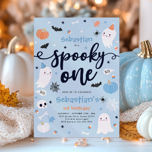 Spooky One Cute Halloween Ghost 1:a födelsedagen P Inbjudningar