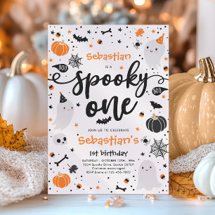 Spooky One Cute Halloween Ghost 1:a födelsedagen P Inbjudningar