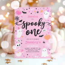 Spooky One Cute Halloween Ghost 1:a födelsedagen P
