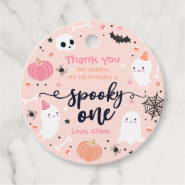 Spooky One Cute Halloween Ghost 1 Birthday Decor Gåvor Etiketter