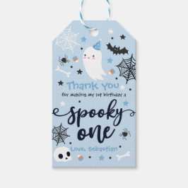 Spooky One Cute Halloween Ghost 1 Birthday Decor Presentetikett