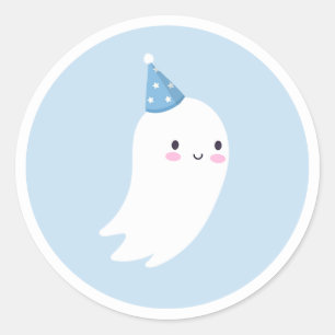 Spooky One Cute Halloween Ghost 1 Birthday Favor Runt Klistermärke