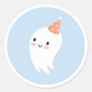 Spooky One Cute Halloween Ghost 1 Birthday Favor Runt Klistermärke