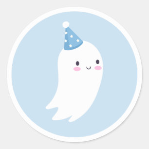 Spooky One Cute Halloween Ghost 1 Birthday Favor Runt Klistermärke