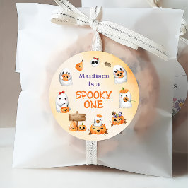 Spooky One Cute Halloween Ghost 1 födelsedag Gåvor Etiketter