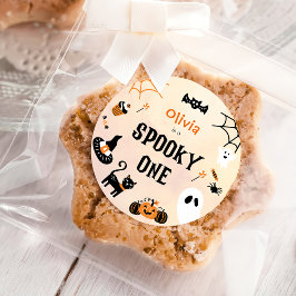Spooky One Cute Halloween Ghost 1 födelsedag Runt Klistermärke
