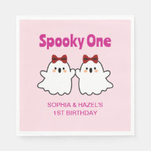 Spooky One Cute Twin Girls Halloween 1-födelsedag