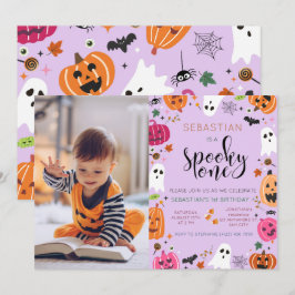 Spooky One! Flickor Halloween 1:a födelsedagen Inbjudningar
