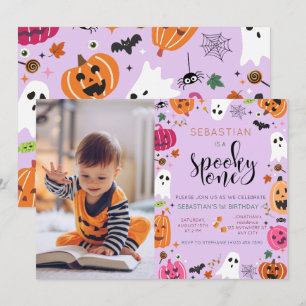 Spooky One! Flickor Halloween 1:a födelsedagen Inbjudningar