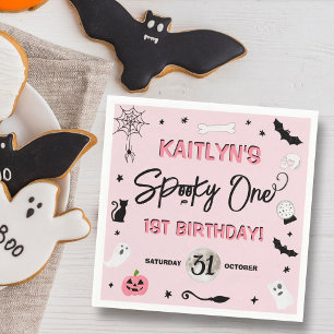 Spooky One! Flickor Halloween 1:a födelsedagen Par Pappersservett
