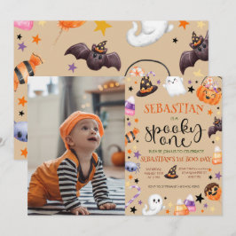 Spooky One Ghost 1:a Birthday Halloween Inbjudningar