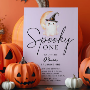 Spooky One Ghost Birthday Inbjudningar