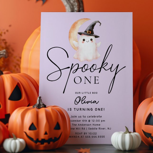 Spooky One Ghost Birthday Inbjudningar (Skapare uppladdad)