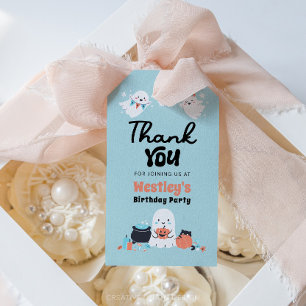 Spooky One Ghost Boy 1st Birthday Party Favor Märk Visitkort