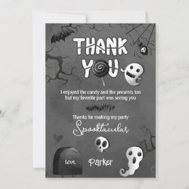 Spooky One Ghost Halloween Thank You Cards Inbjudningar