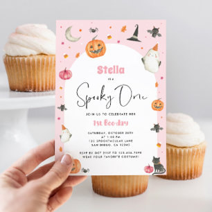 Spooky One Girl 1st Boo Day Halloween-inbjudan Inbjudningar