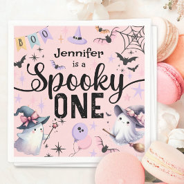 Spooky One Girl Cute Ghost Halloween 1:a födelseda Pappersservett