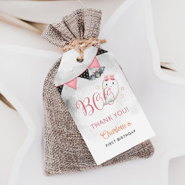 Spooky One Girl's First Birthday Favor Presentetikett