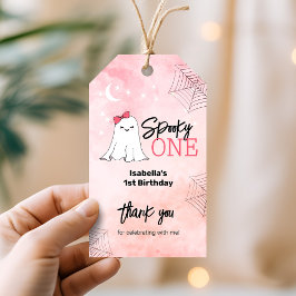 Spooky One Girly 1st Birthday Favor Tack Presentetikett