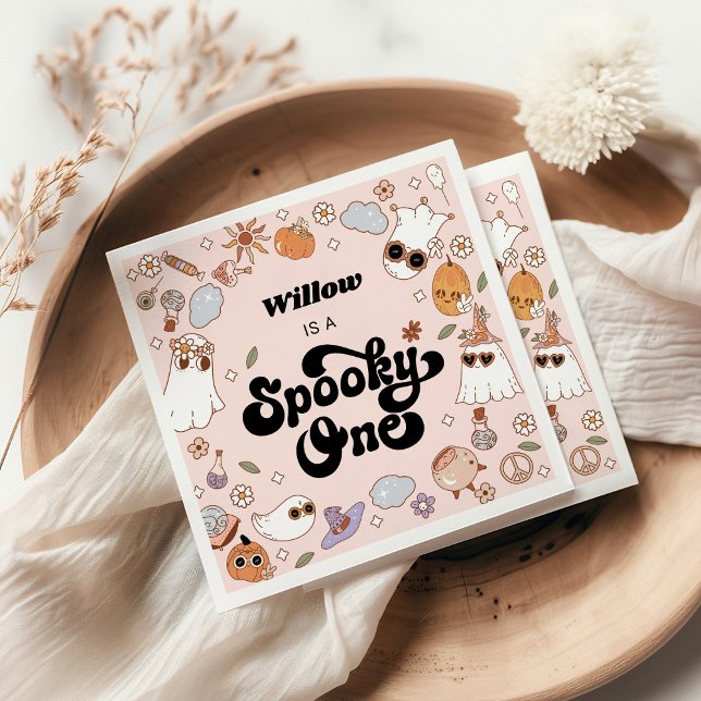 Spooky One Groovy Halloween 1:a födelsedagen Pappersservett (Skapare uppladdad)