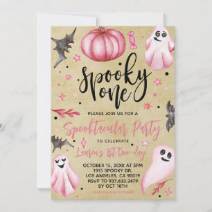 Spooky One Halloween 1:a födelsedagen Inbjudningar