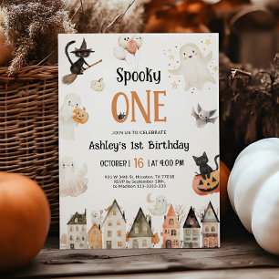 Spooky One Halloween 1:a födelsedagen Inbjudningar
