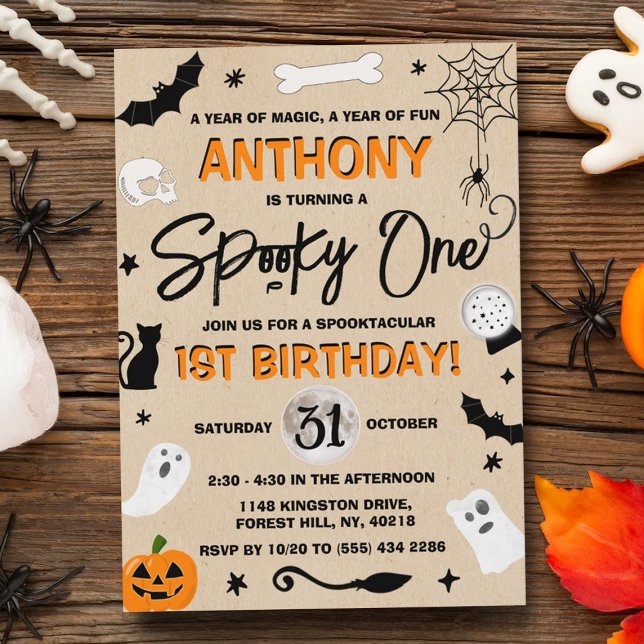 Spooky One! Halloween 1:a födelsedagen Inbjudningar (Skapare uppladdad)
