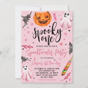 Spooky One Halloween 1:a födelsedagen Inbjudningar