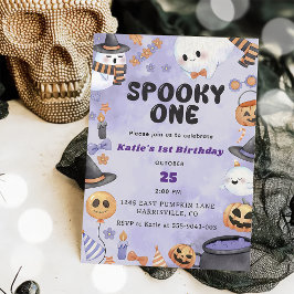 Spooky One Halloween 1:a födelsedagen Party Inbjudningar