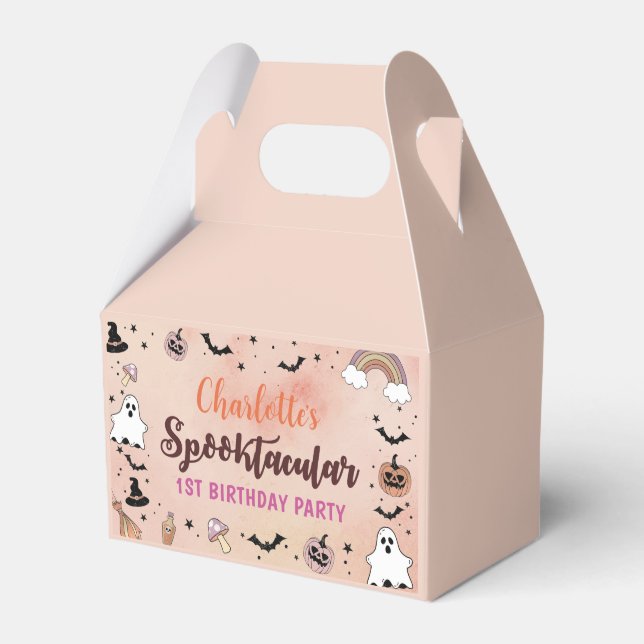 Spooky One Halloween 1:a födelsedagen Party Presentaskar (Framsidan Sidan)