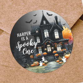 Spooky One Halloween 1:a födelsedagen Party Runt Klistermärke