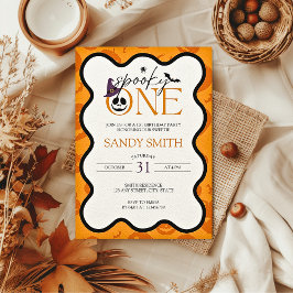 Spooky One Halloween 1:a födelsedagsestetisk Inbjudningar