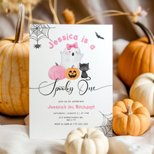 Spooky One Halloween 1-flickans födelsedag Inbjudningar