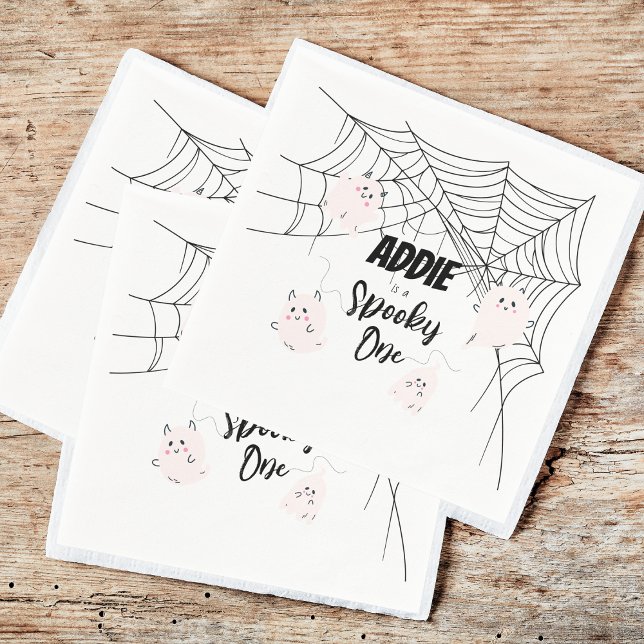 Spooky One | Halloween B-Day Napkins | ROSA SPÖKEN Pappersservett (Skapare uppladdad)