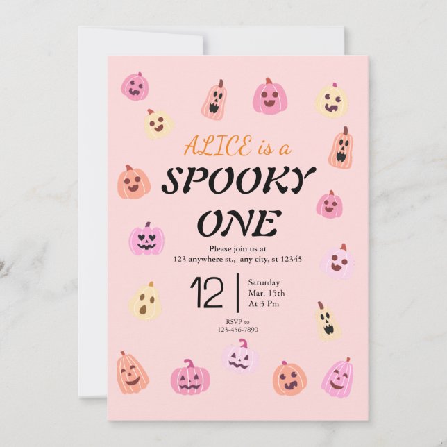 Spooky One Halloween Birthday Inbjudningar (Framsida)