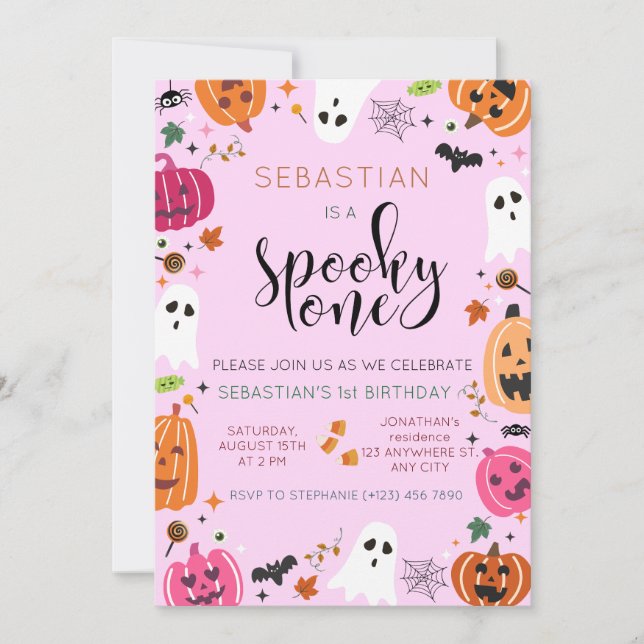 Spooky One Halloween Birthday Inbjudningar (Framsida)