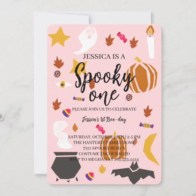Spooky One Halloween Birthday Inbjudningar (Framsida)