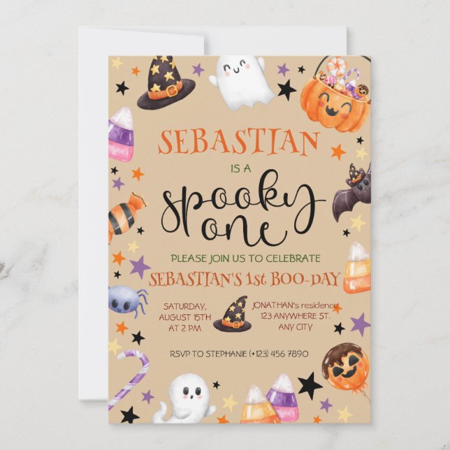 Spooky One Halloween Birthday Inbjudningar (Framsida)