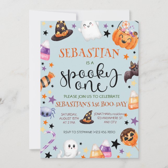 Spooky One Halloween Birthday Inbjudningar (Framsida)