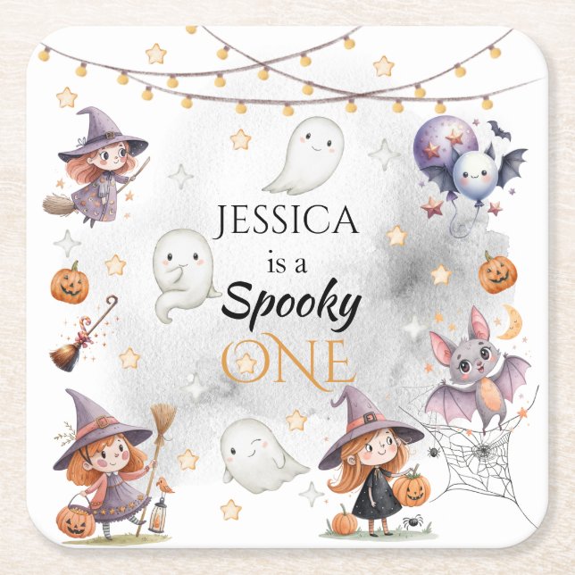 Spooky One Halloween Birthday Papper Underlägg (Framsidan)